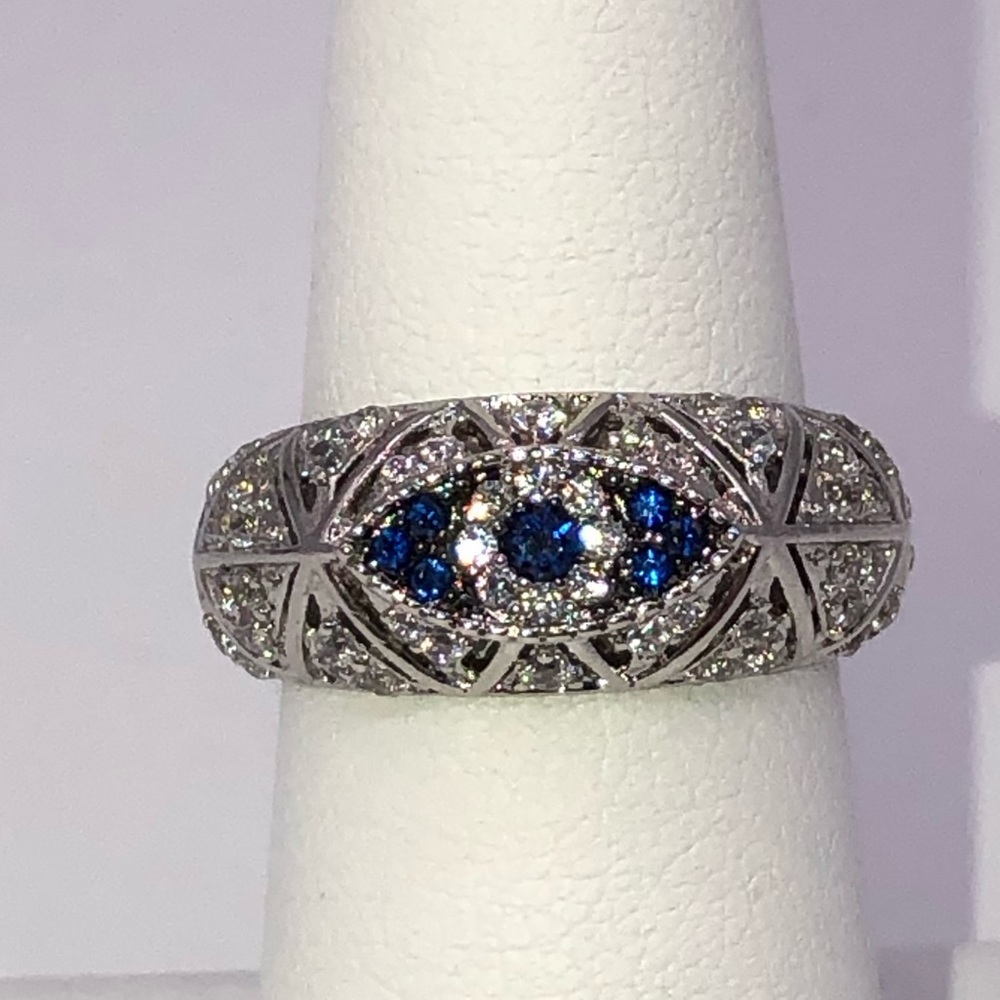 Sapphire Evil Eye Ring - Picture 3 of 11